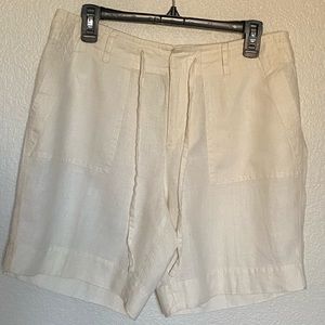NWOT  Liz Wear by Liz Claiborne Womens Khaki linen drawstring shorts Size 8